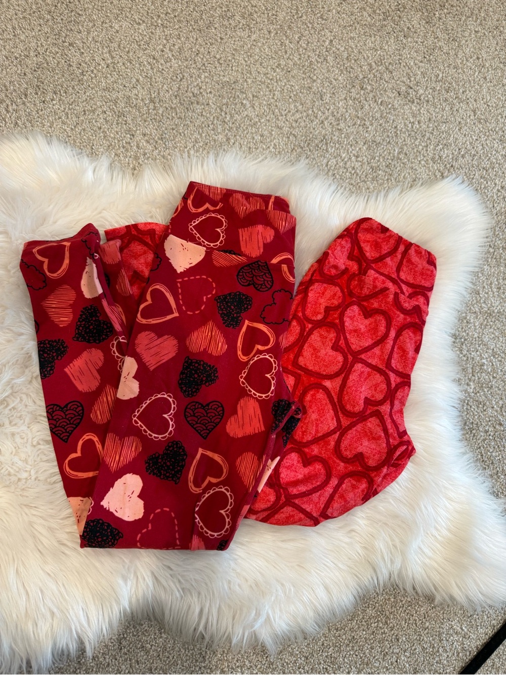 LuLaRoe Valentine’s Print Women’s Leggings - Lot of 2